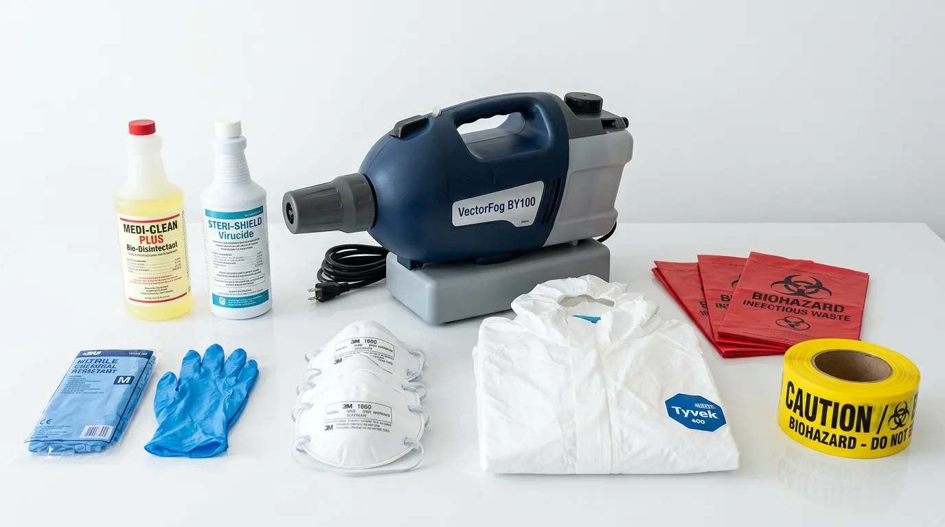 Professional biohazard remediation crew working in Coral Springs